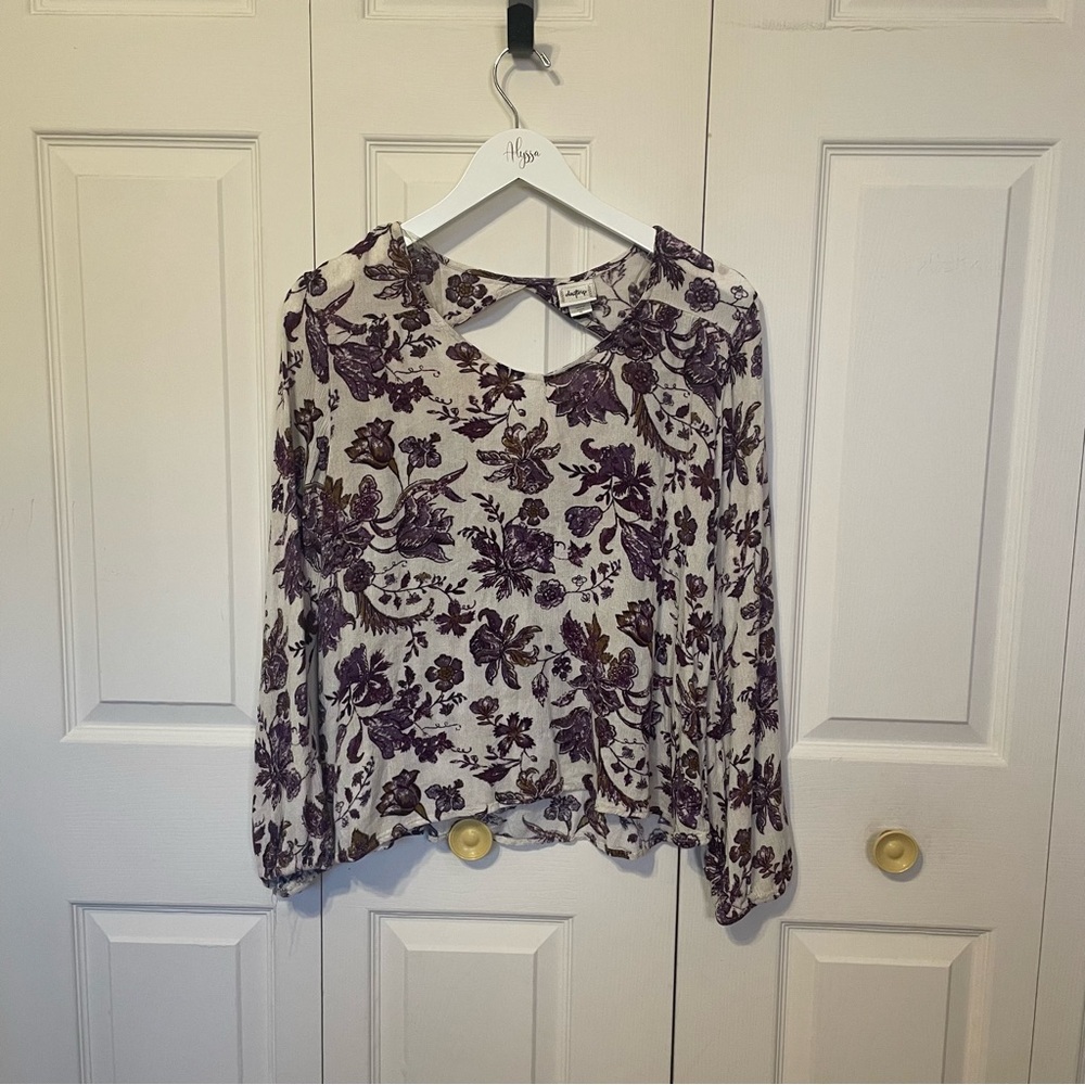 Women’s Daytrip Purple and Cream Floral Blouse